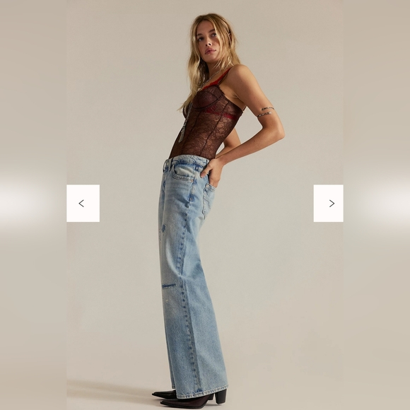 NWT Free People Light Blue Wide Leg Jeans - Picture 3 of 16